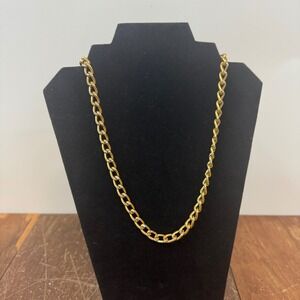 Gold Tone Chain Necklace Fashion‎ Jewelry Curb Link 20 Inch